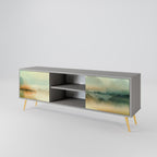 MORNING BY THE LAKE 2-Door TV Stand in Grey Finish