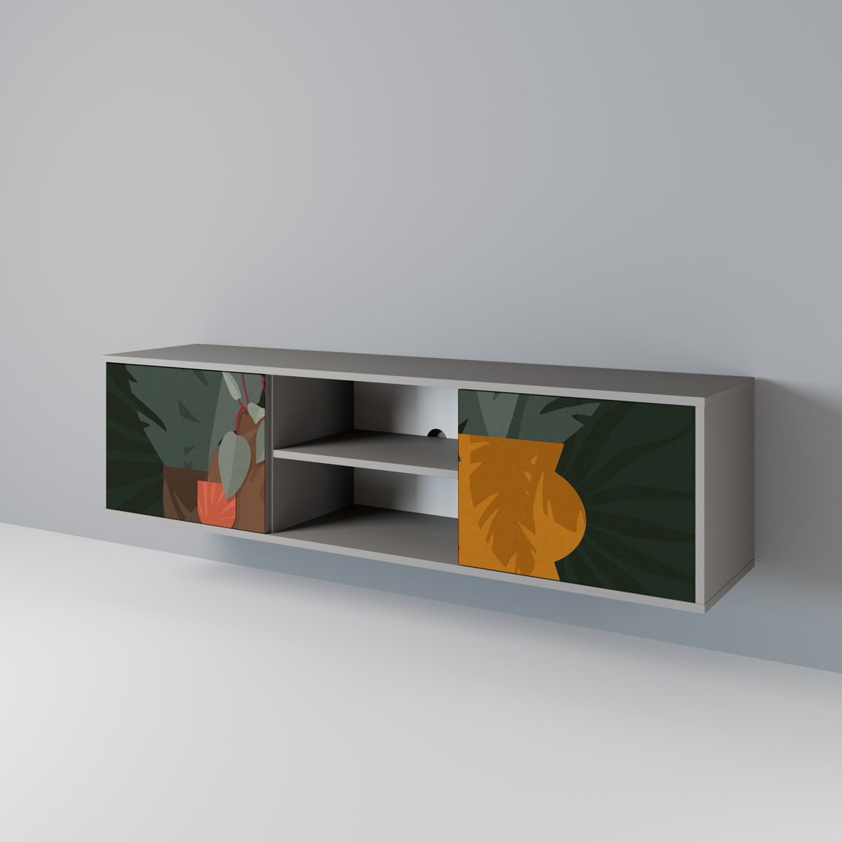 TROPICAL COMPOSITION Mueble de TV de 2 Puertas