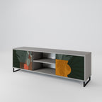 TROPICAL COMPOSITION Mueble de TV de 2 Puertas en Acabado Gris