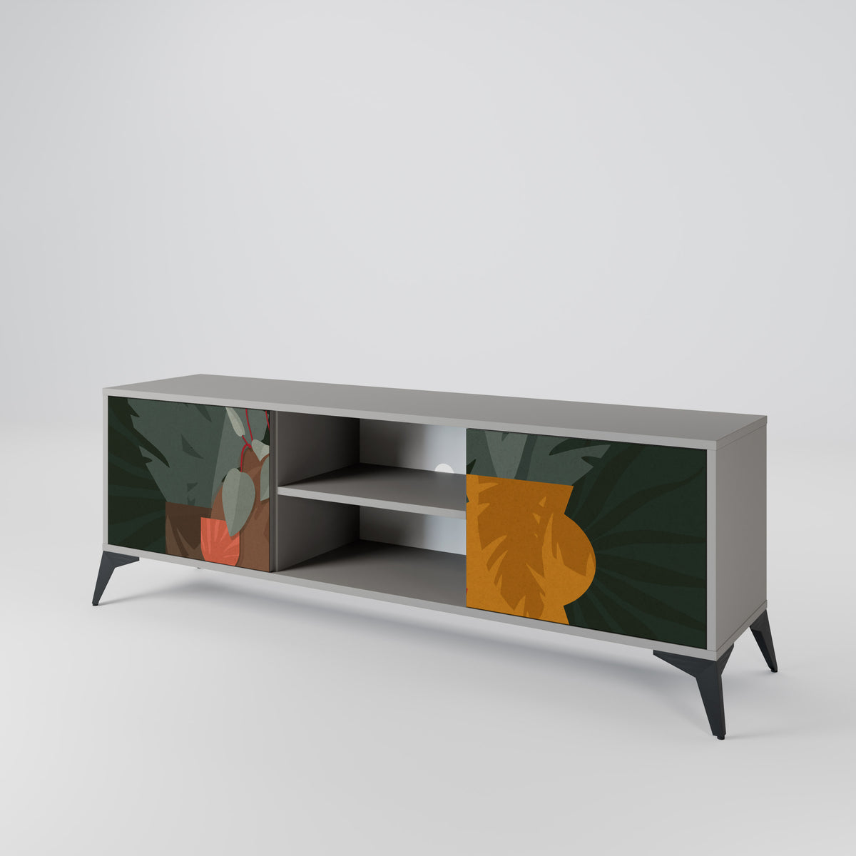 TROPICAL COMPOSITION Mueble de TV de 2 Puertas