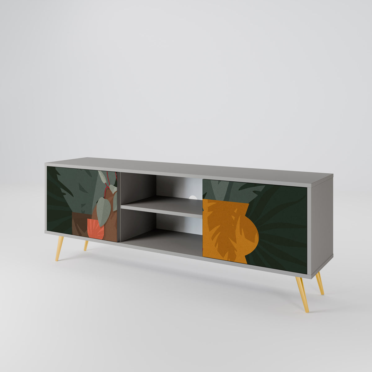 TROPICAL COMPOSITION Mueble de TV de 2 Puertas