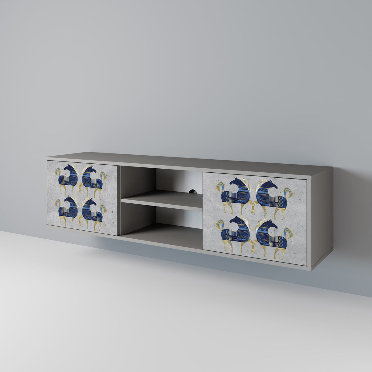 MAJESTIC STEED Mueble de TV de 2 Puertas