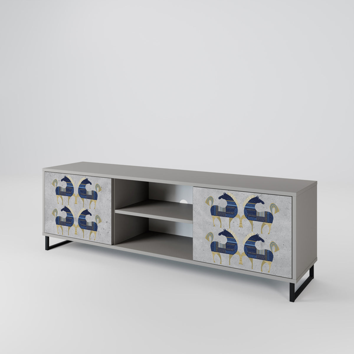 MAJESTIC STEED Mueble de TV de 2 Puertas