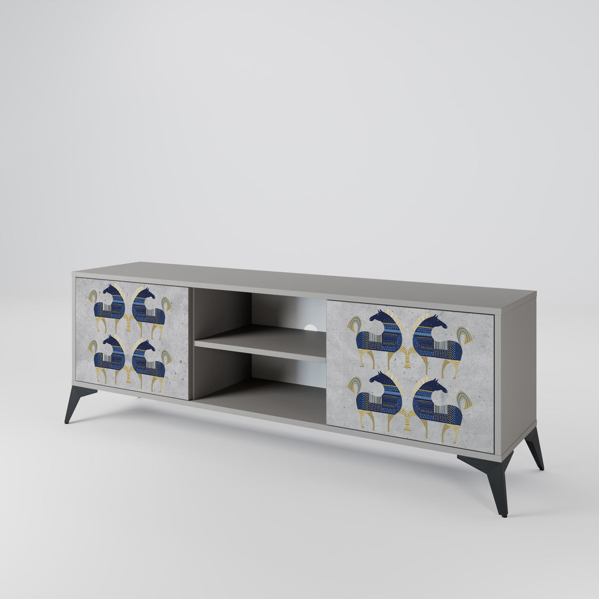 MAJESTIC STEED Mueble de TV de 2 Puertas