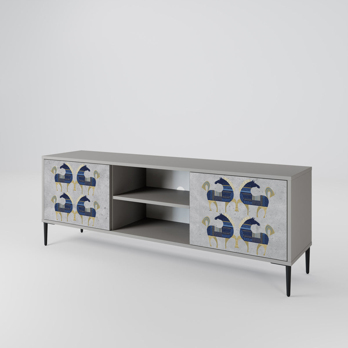 MAJESTIC STEED Mueble de TV de 2 Puertas