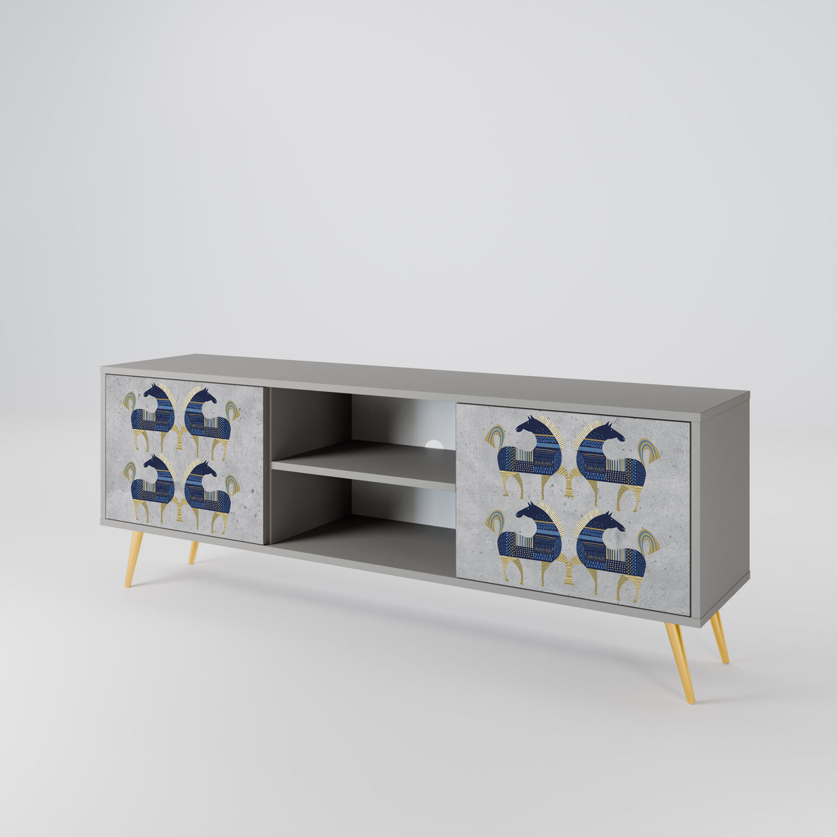 MAJESTIC STEED Mueble de TV de 2 Puertas