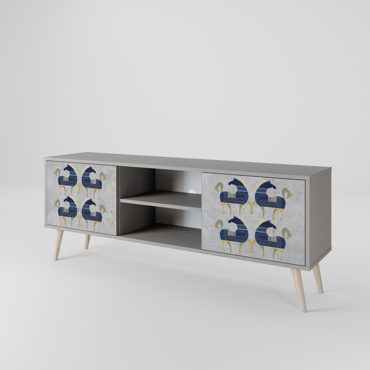 MAJESTIC STEED Mueble de TV de 2 Puertas