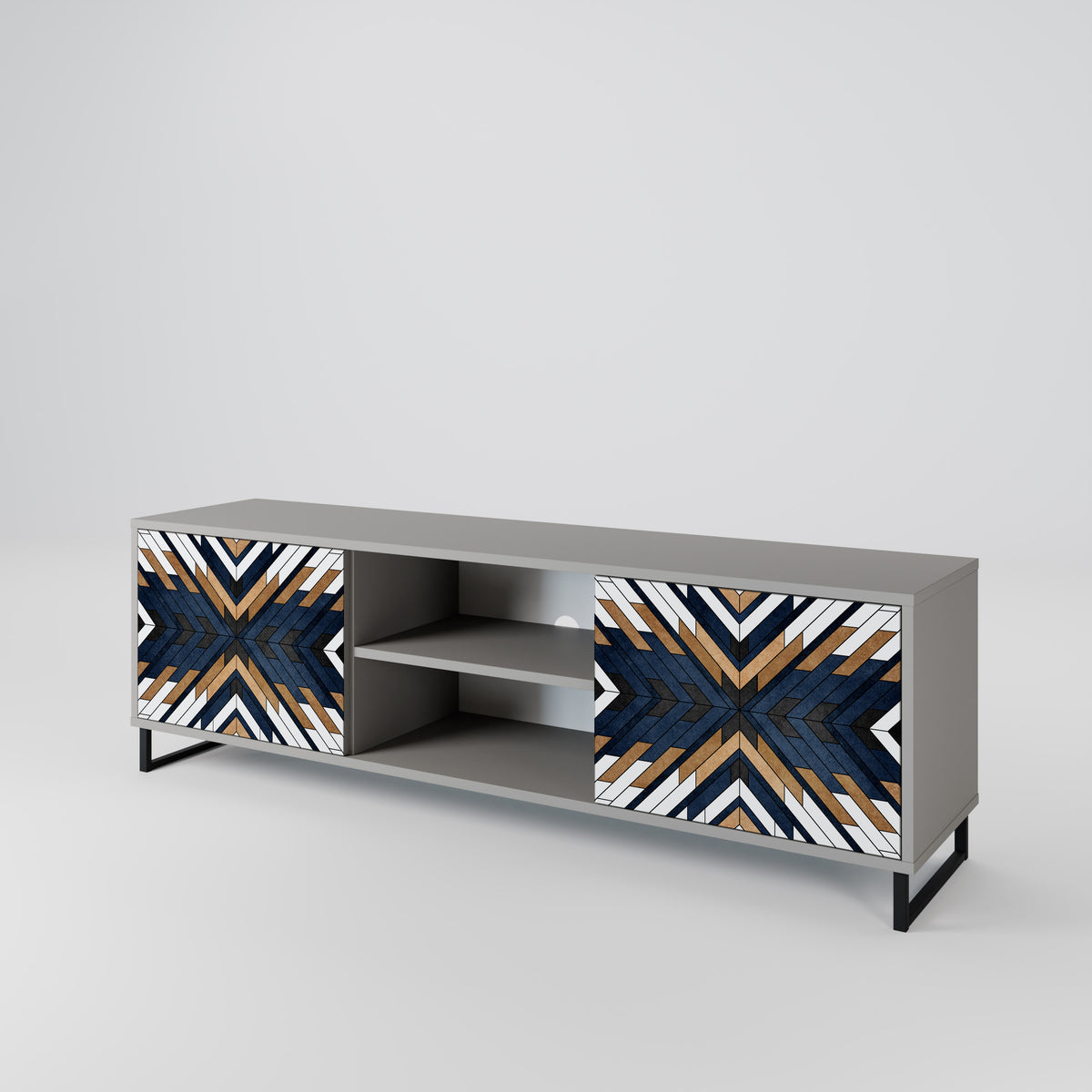 ARTFUL GEOMETRY Mueble de TV de 2 Puertas
