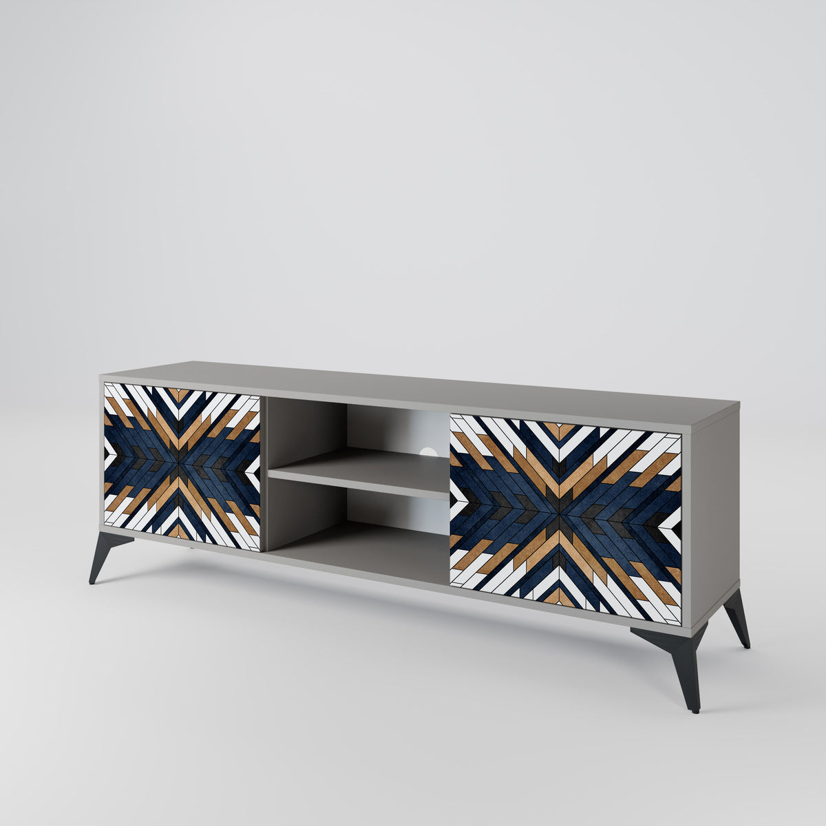 ARTFUL GEOMETRY Mueble de TV de 2 Puertas
