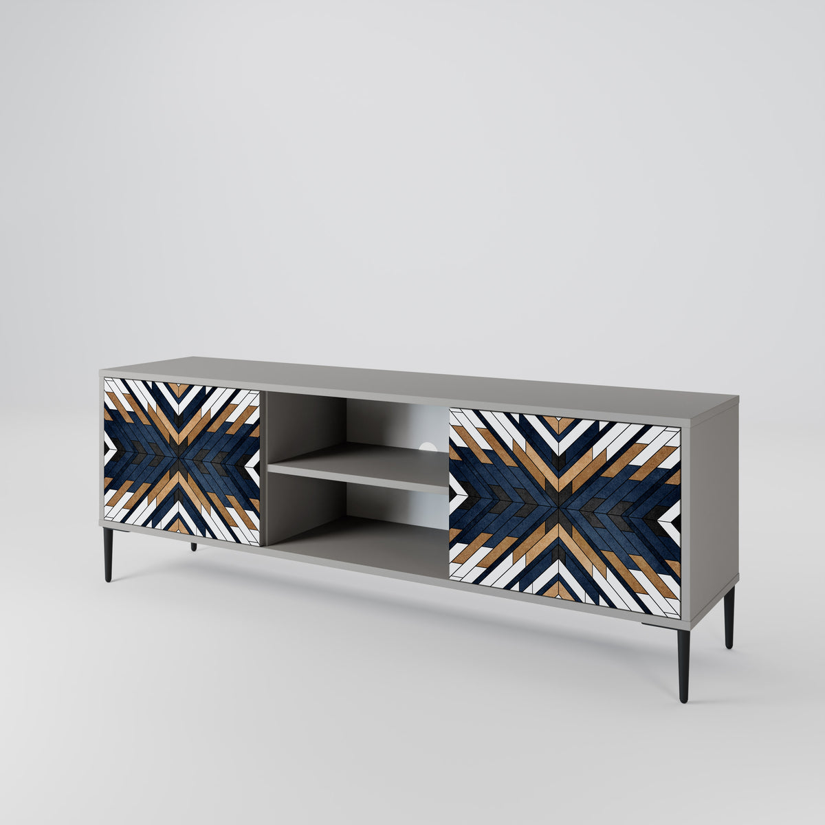 ARTFUL GEOMETRY Mueble de TV de 2 Puertas