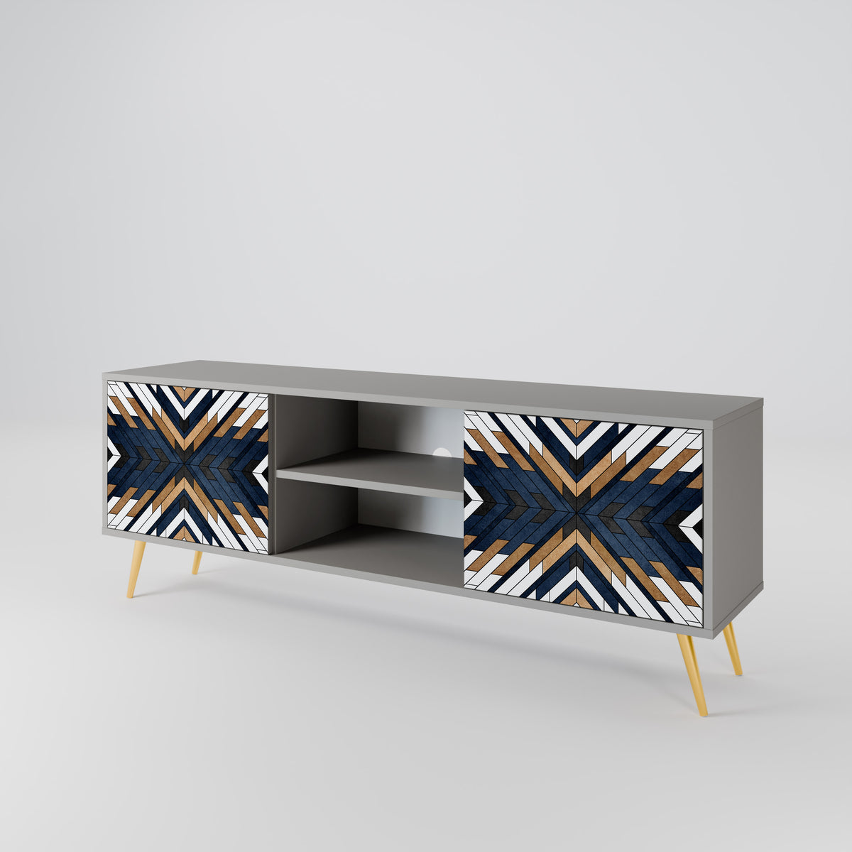 ARTFUL GEOMETRY Mueble de TV de 2 Puertas