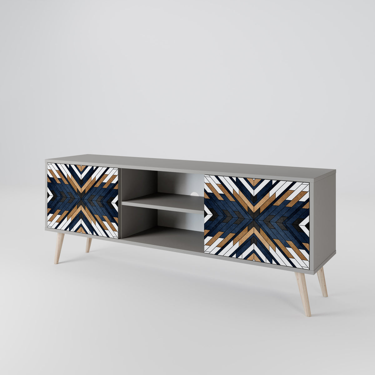 ARTFUL GEOMETRY Mueble de TV de 2 Puertas
