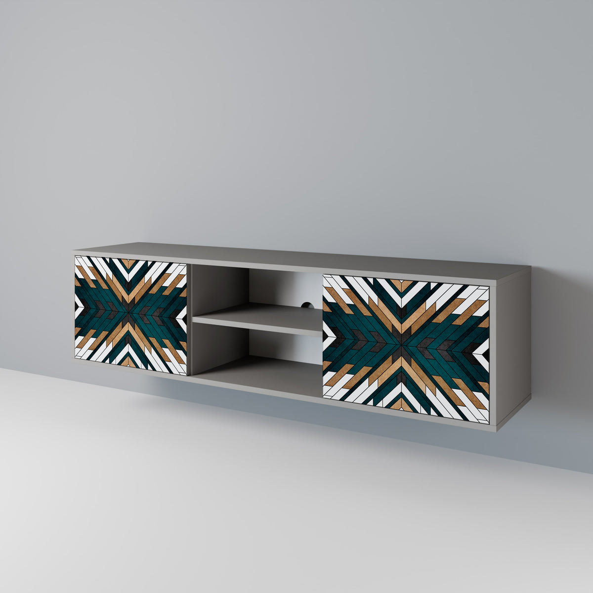 ARTISTIC GEOMETRY Mueble de TV de 2 Puertas