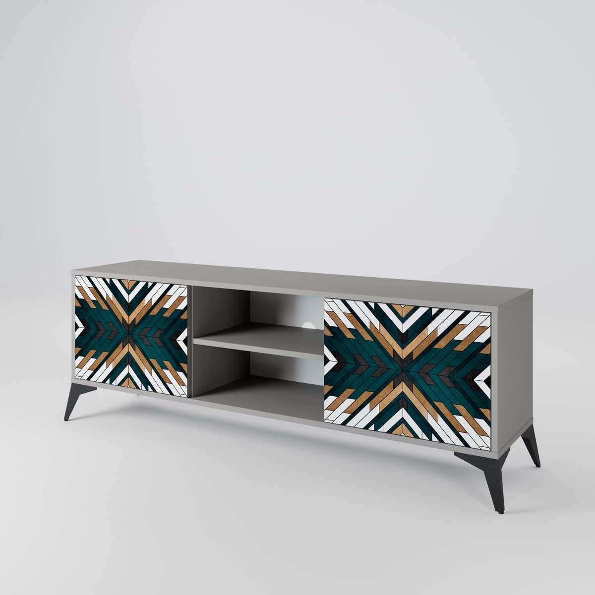 ARTISTIC GEOMETRY Mueble de TV de 2 Puertas