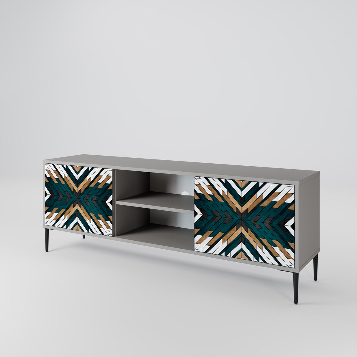 ARTISTIC GEOMETRY Mueble de TV de 2 Puertas