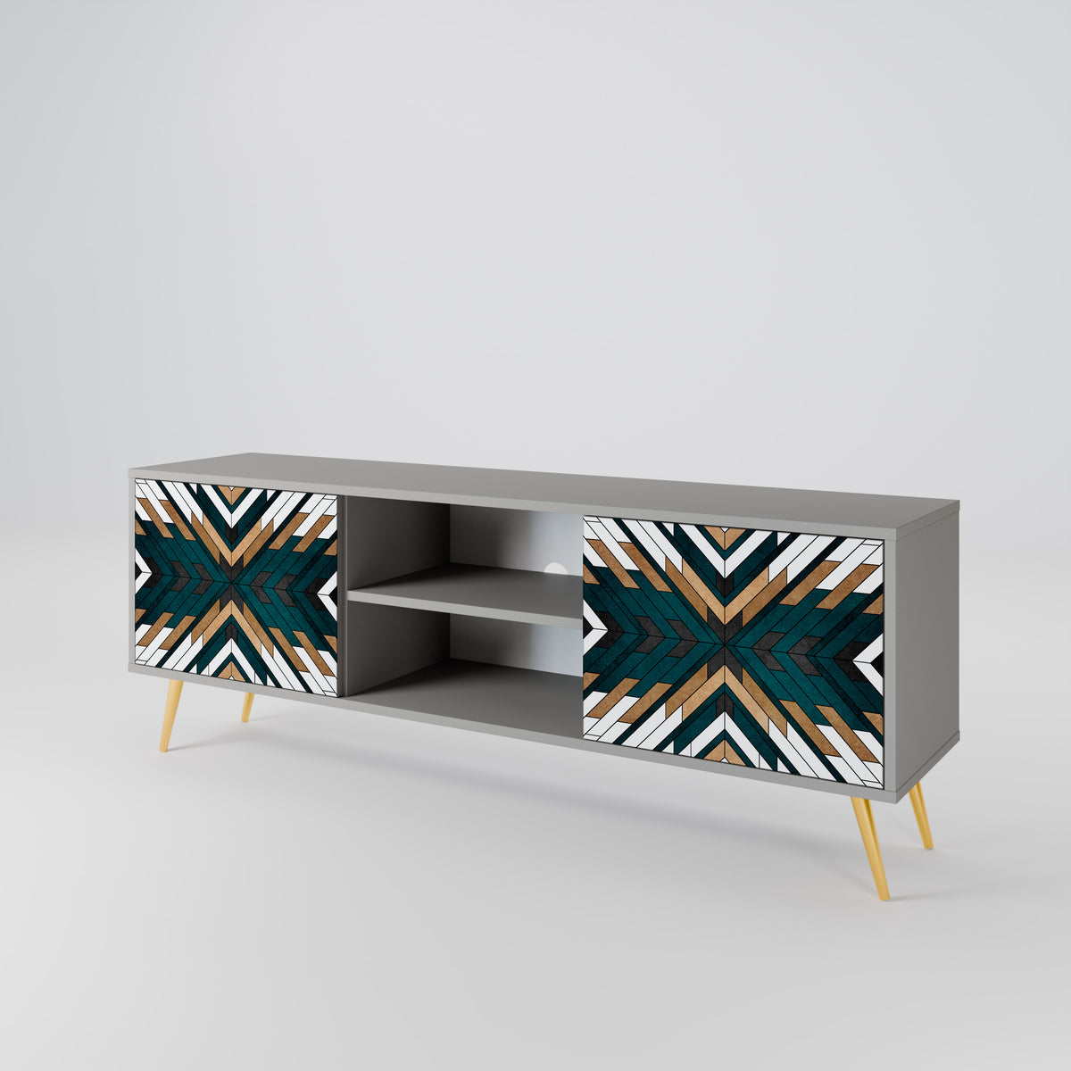 ARTISTIC GEOMETRY Mueble de TV de 2 Puertas