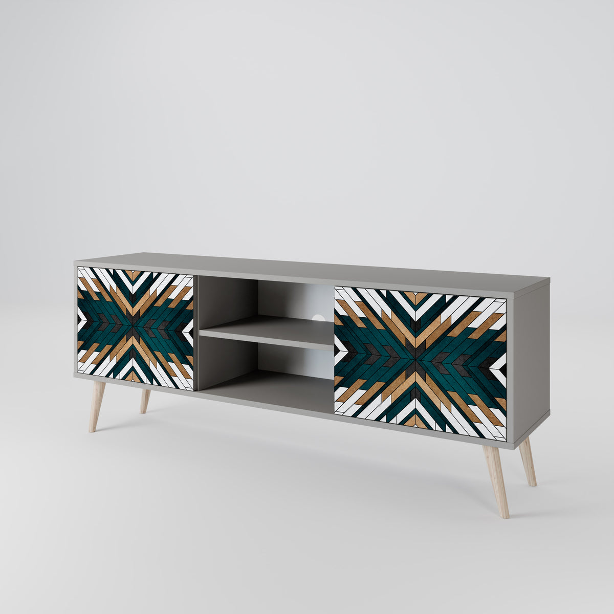 ARTISTIC GEOMETRY Mueble de TV de 2 Puertas