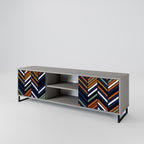 VIBRANT PATCHWORK Mueble de TV de 2 Puertas en Acabado Gris