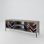 VIBRANT PATCHWORK Mueble de TV de 2 Puertas en Acabado Gris