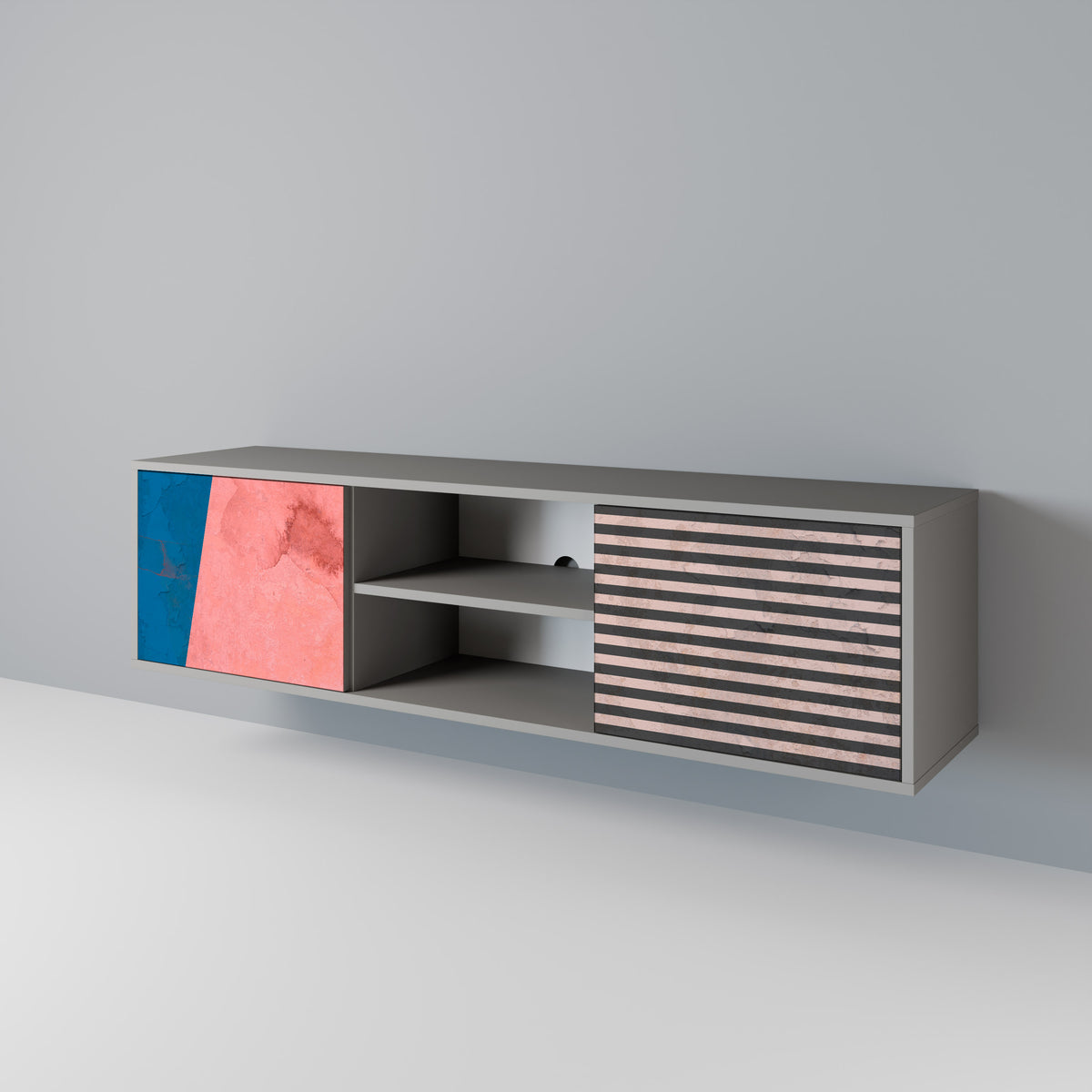 GLAMOROUS STRIPE Mueble de TV de 2 Puertas