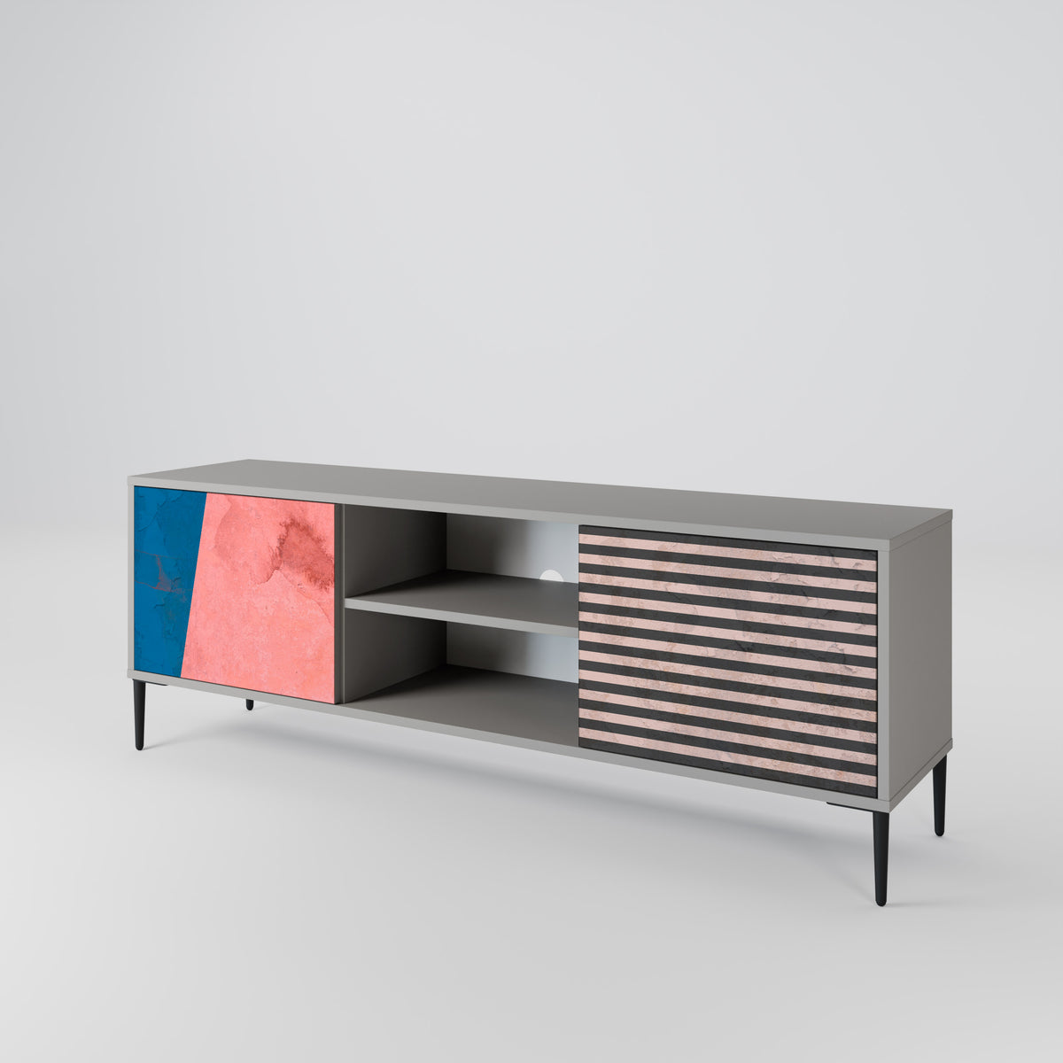 GLAMOROUS STRIPE Mueble de TV de 2 Puertas