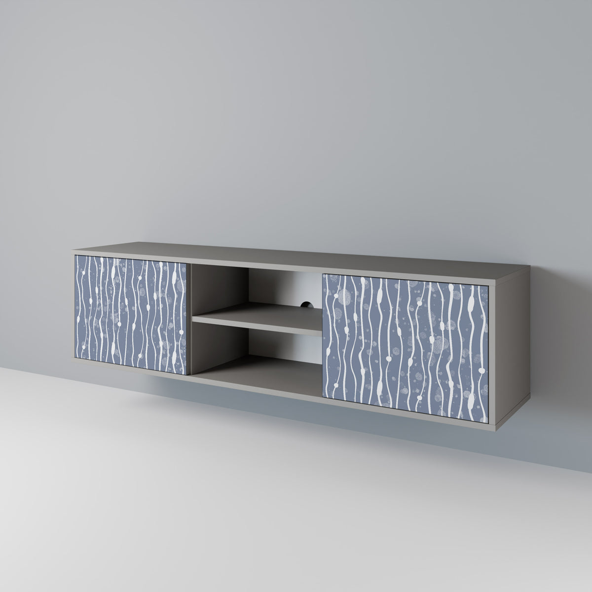 GRAPHITE RAIN Mueble de TV de 2 Puertas