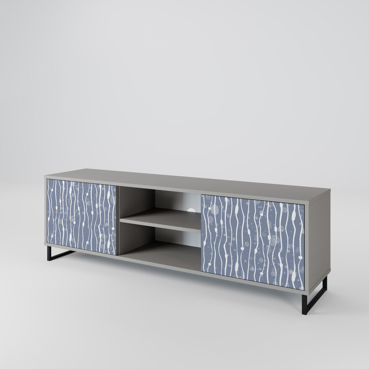 GRAPHITE RAIN Mueble de TV de 2 Puertas