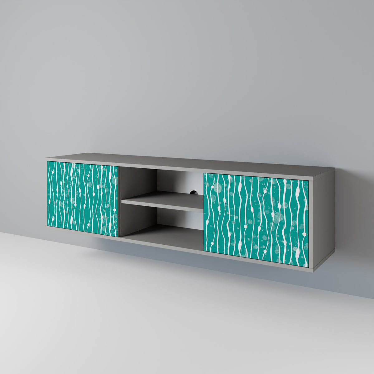TURQUOISE RAIN Mueble de TV de 2 Puertas