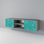 TURQUOISE RAIN Mueble de TV de 2 Puertas en Acabado Gris