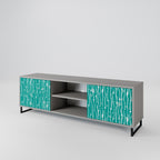 TURQUOISE RAIN Mueble de TV de 2 Puertas en Acabado Gris