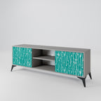 TURQUOISE RAIN Mueble de TV de 2 Puertas en Acabado Gris