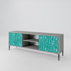 TURQUOISE RAIN Mueble de TV de 2 Puertas en Acabado Gris