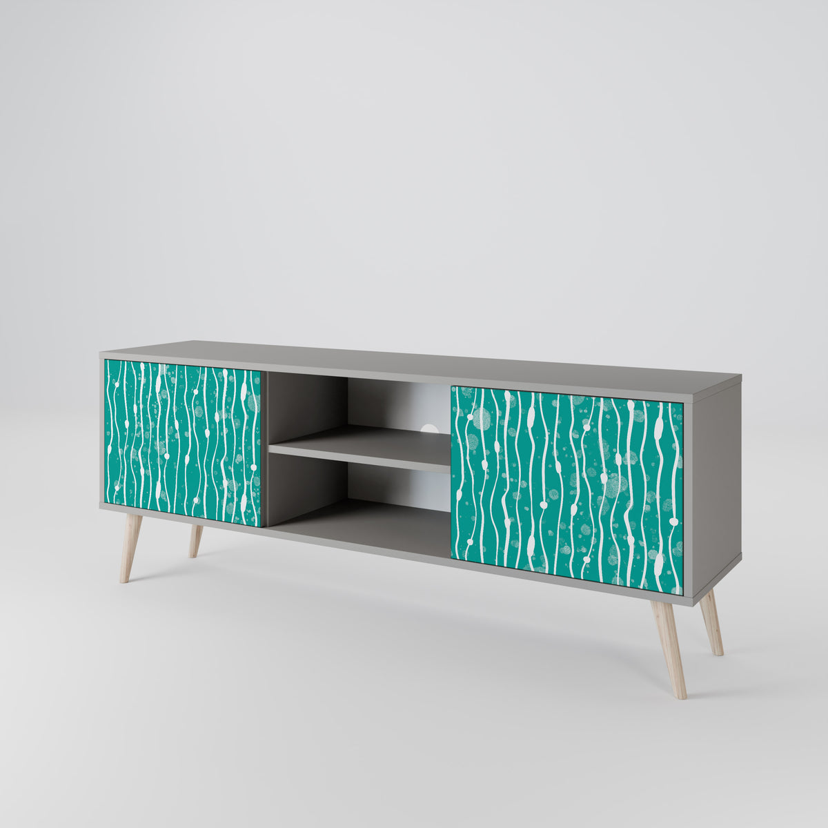 TURQUOISE RAIN Mueble de TV de 2 Puertas