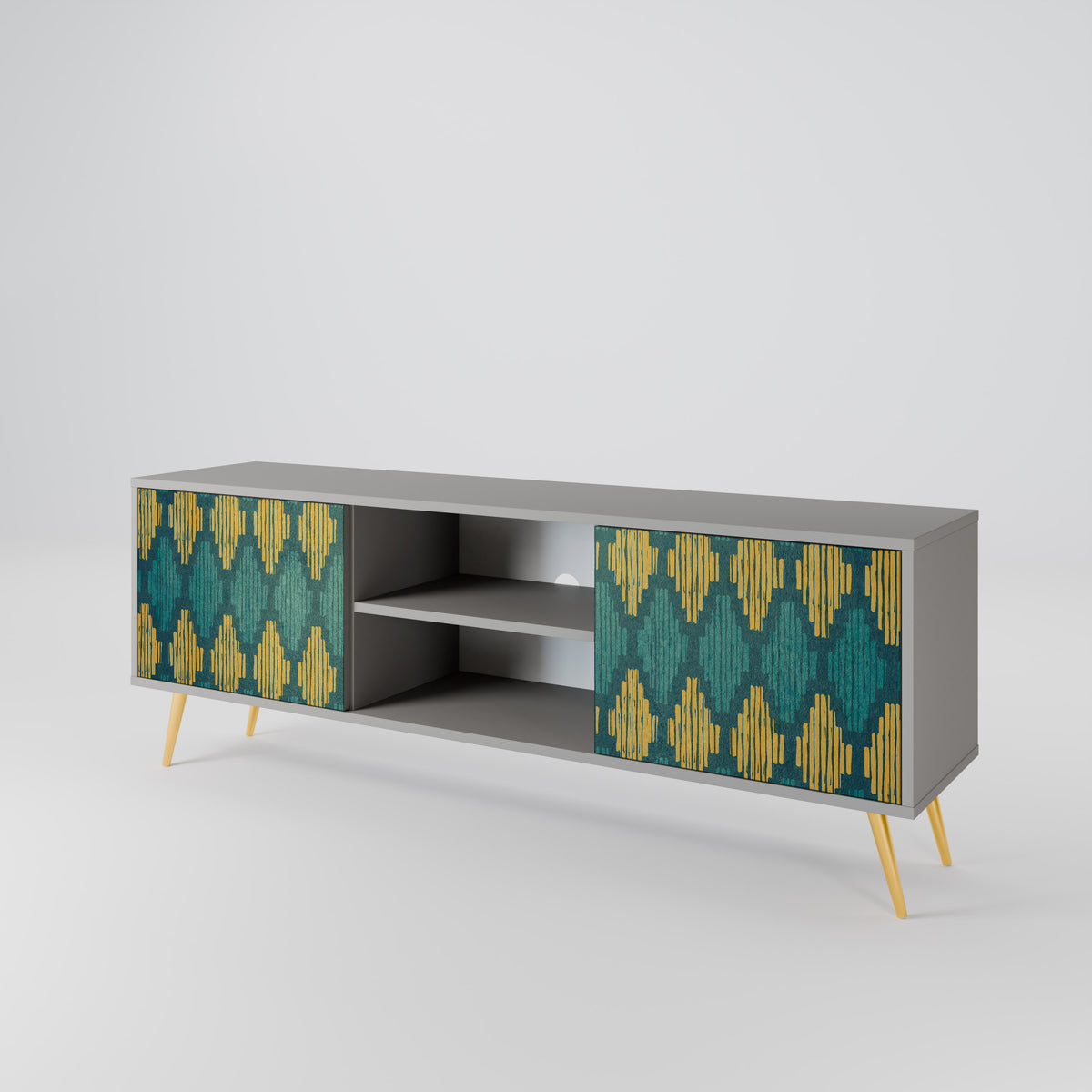 POLYGONS Mueble de TV de 2 Puertas