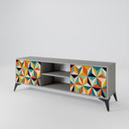 TESSELATE TREASURES Mueble de TV de 2 Puertas en Acabado Gris