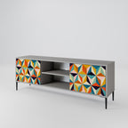 TESSELATE TREASURES Mueble de TV de 2 Puertas en Acabado Gris