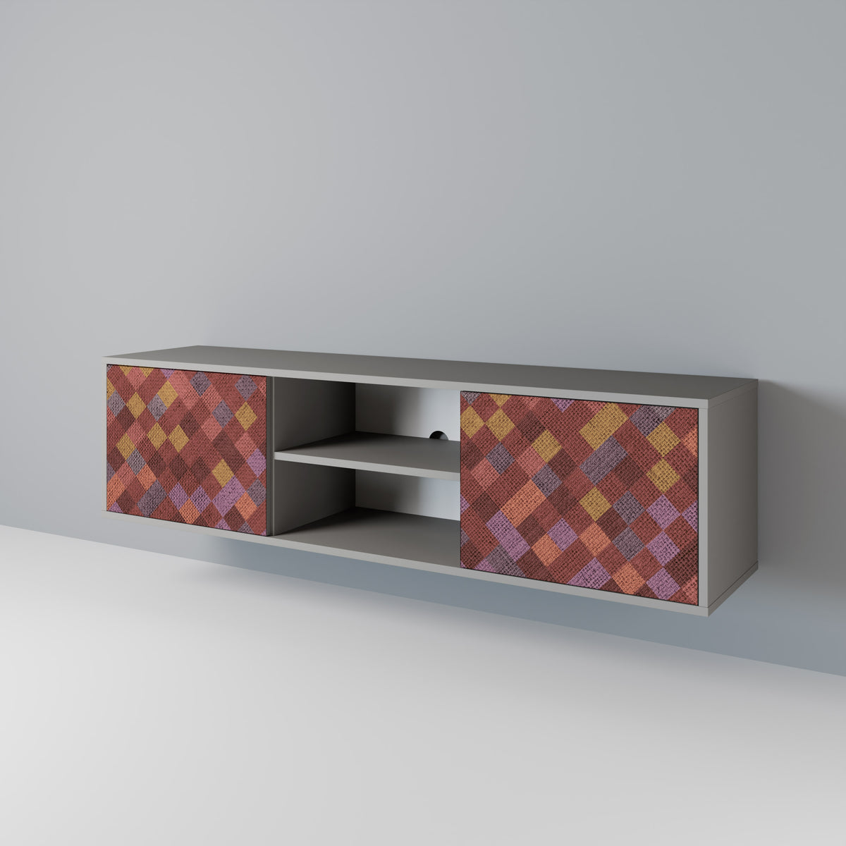 PAINTED SQUARES Mueble de TV de 2 Puertas