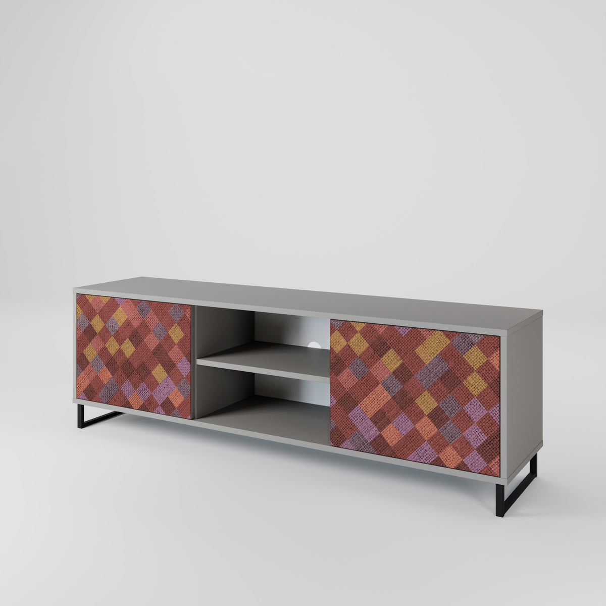 PAINTED SQUARES Mueble de TV de 2 Puertas