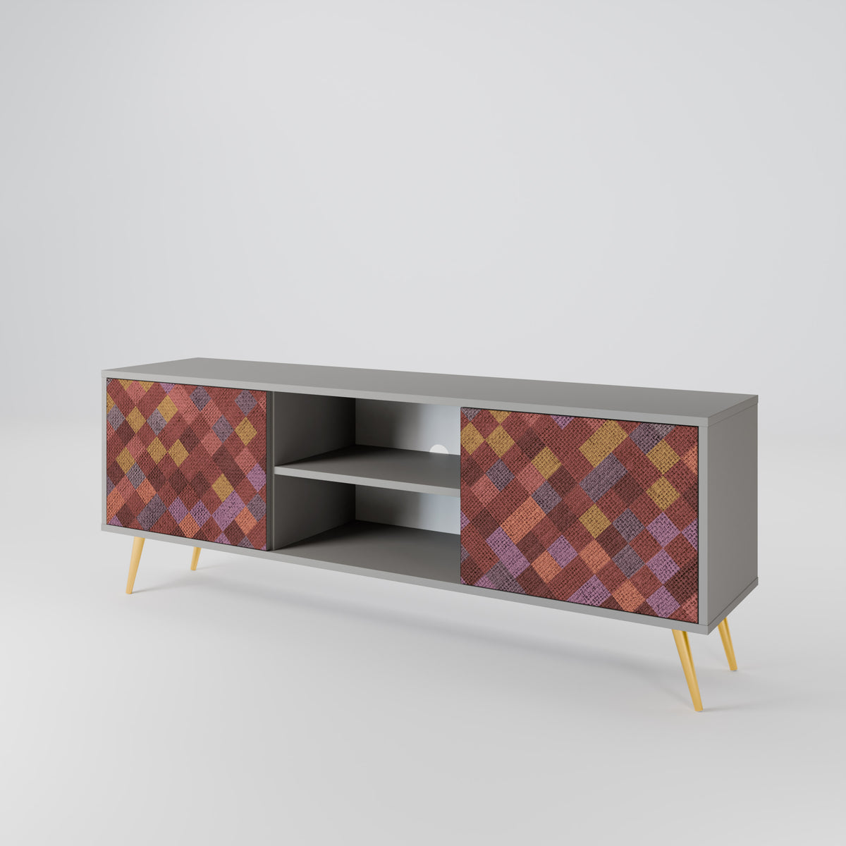 PAINTED SQUARES Mueble de TV de 2 Puertas