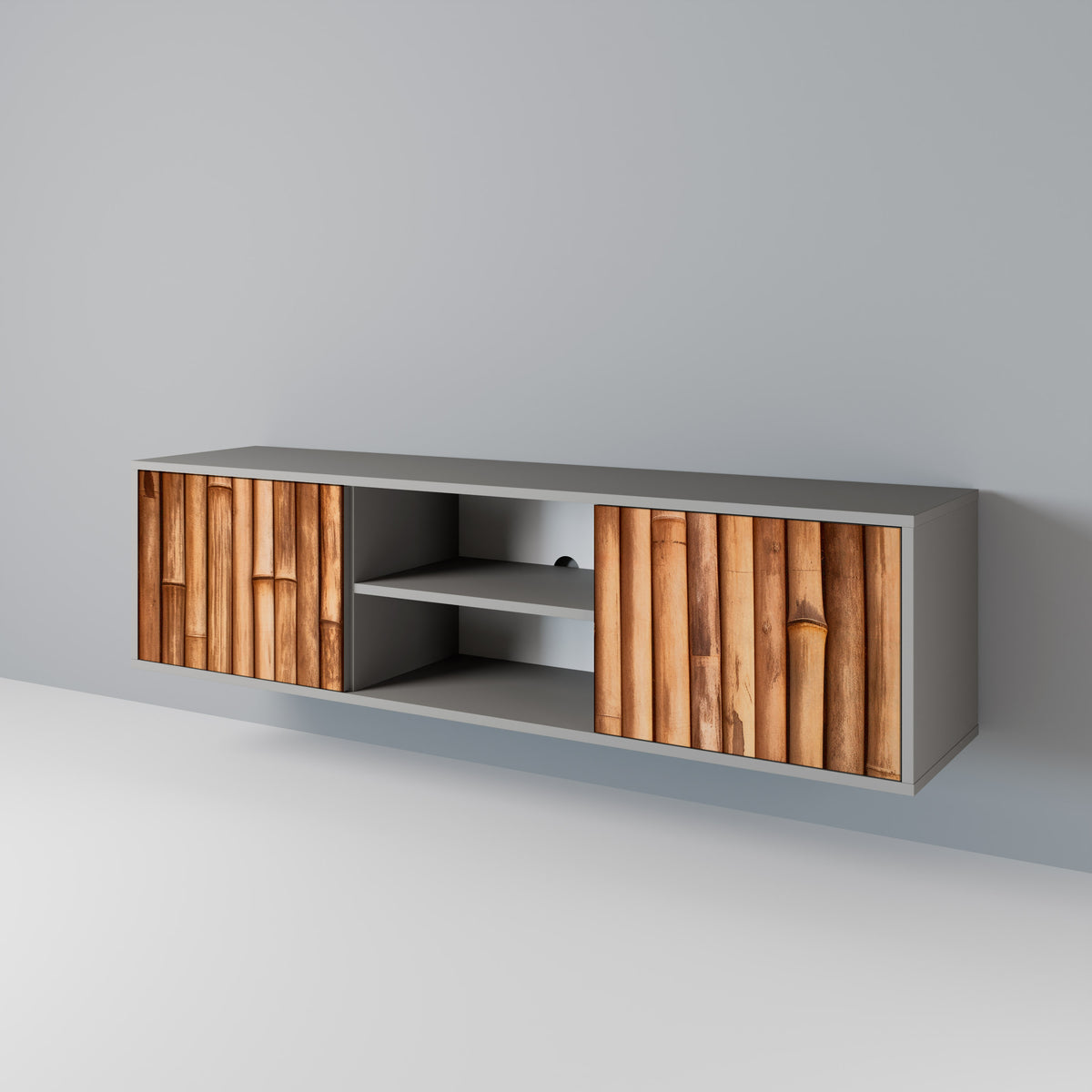 NATURAL WOOD Mueble de TV de 2 Puertas