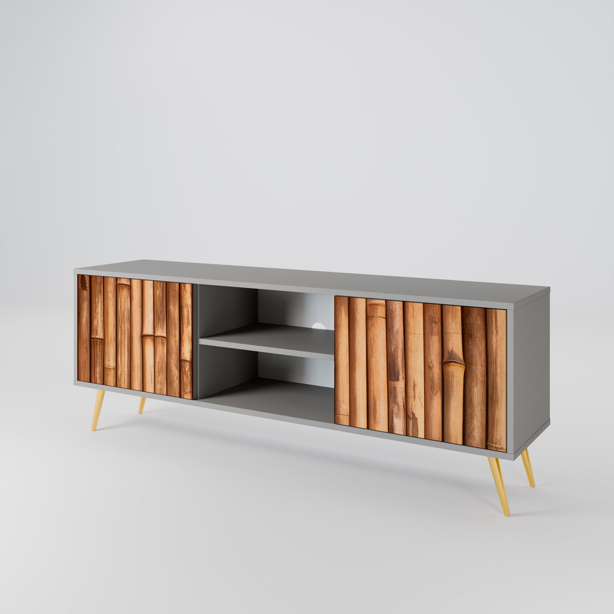 NATURAL WOOD Mueble de TV de 2 Puertas