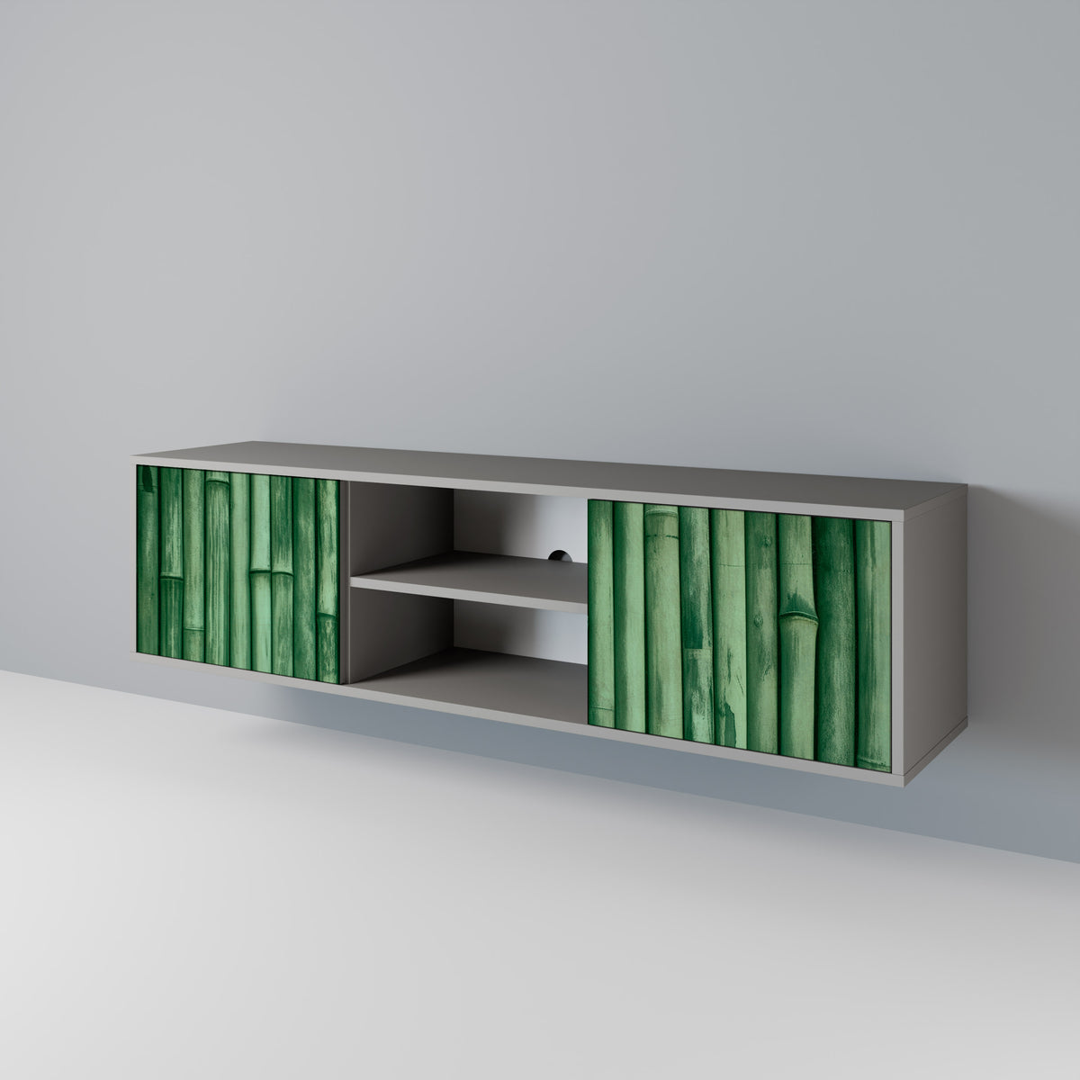 NATURAL GREEN Mueble de TV de 2 Puertas