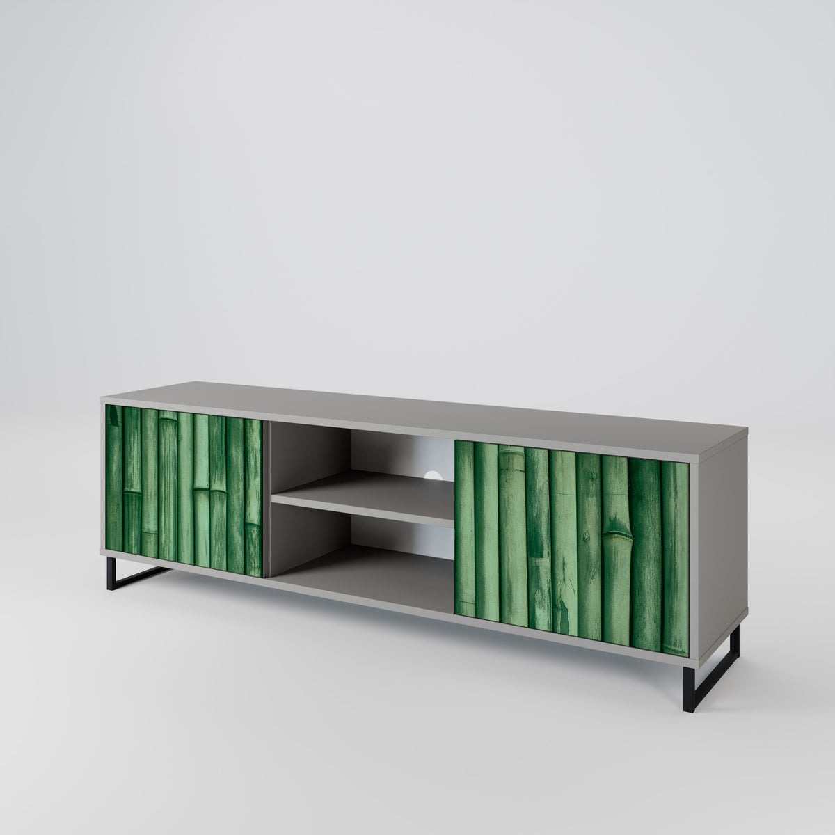 NATURAL GREEN Mueble de TV de 2 Puertas