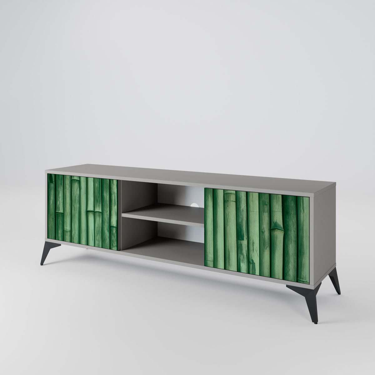 NATURAL GREEN Mueble de TV de 2 Puertas