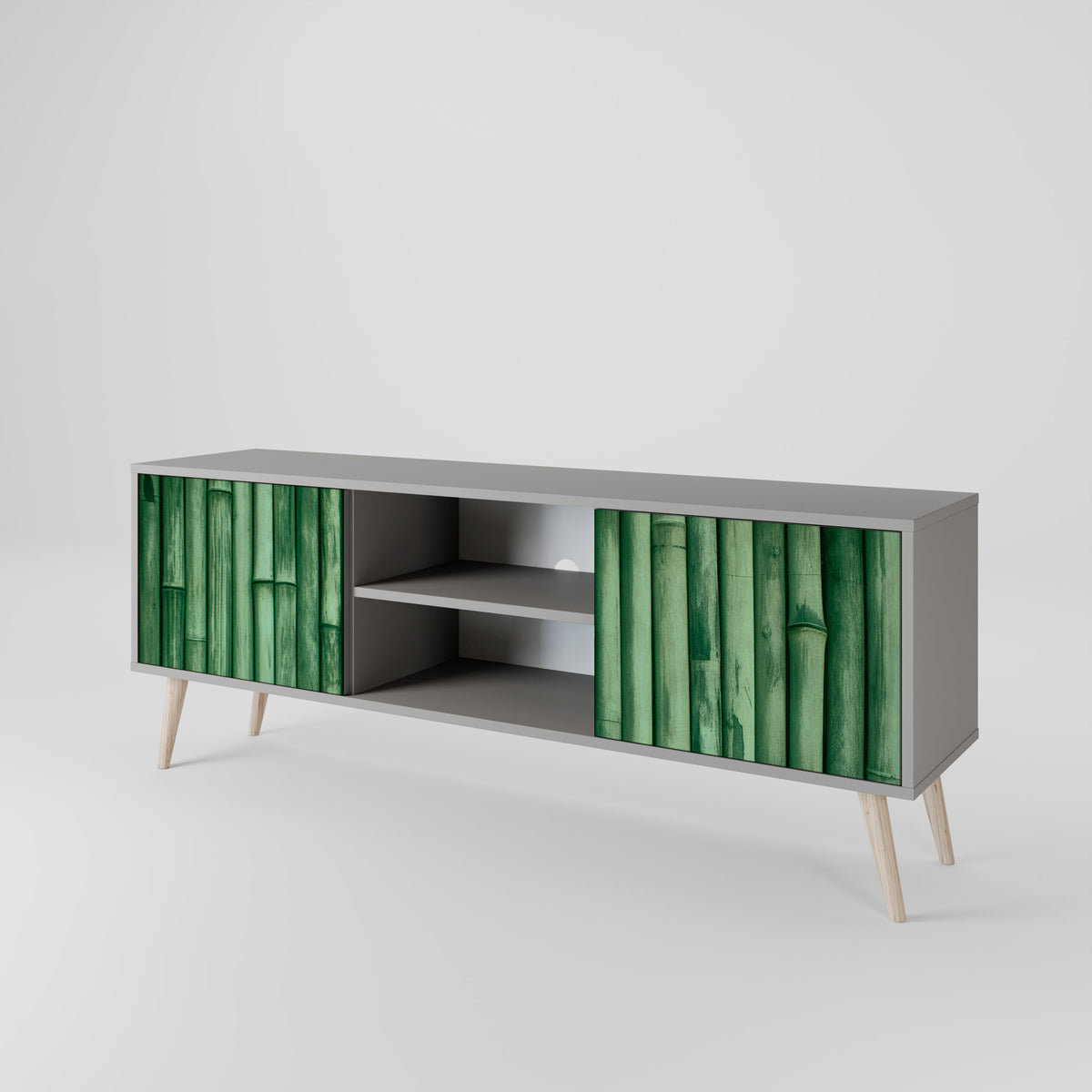 NATURAL GREEN Mueble de TV de 2 Puertas