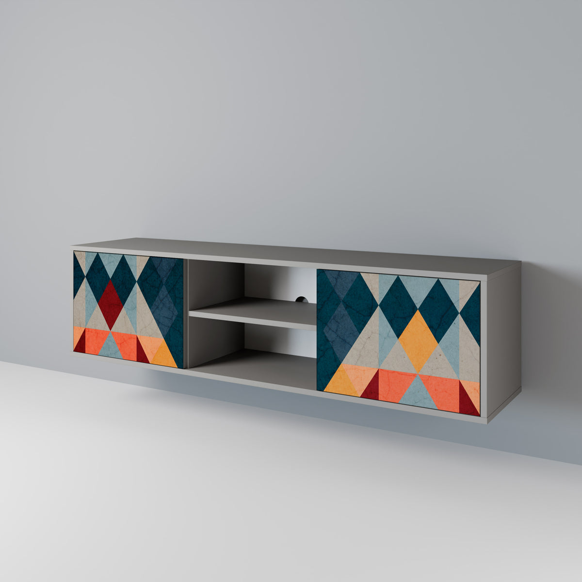 CRACKED ILLUSION Mueble de TV de 2 Puertas