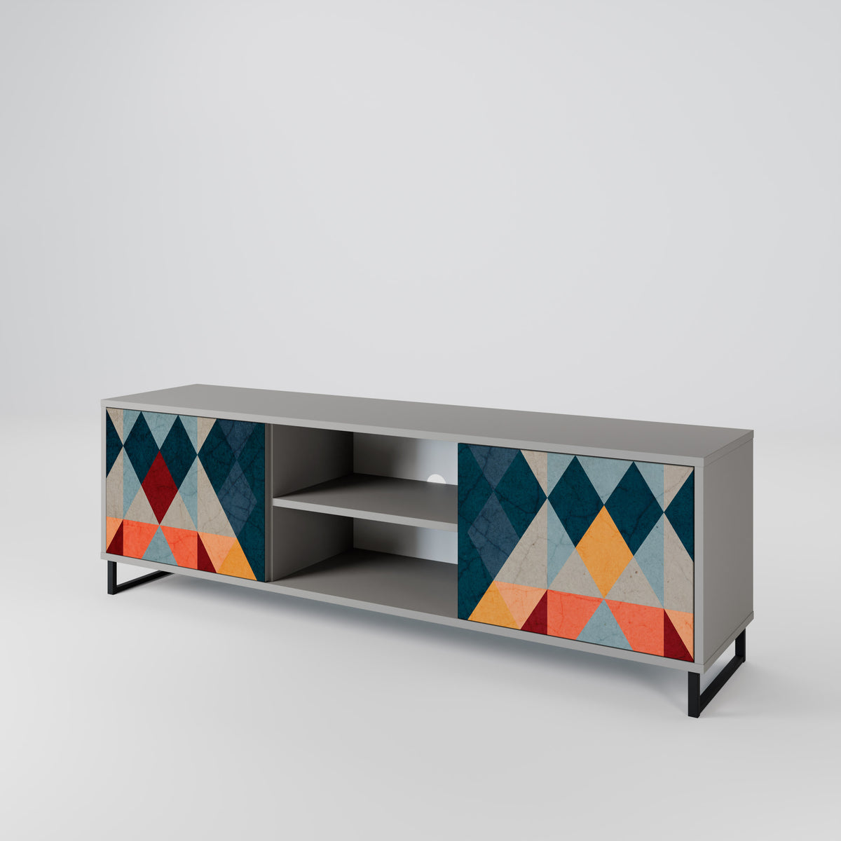 CRACKED ILLUSION Mueble de TV de 2 Puertas