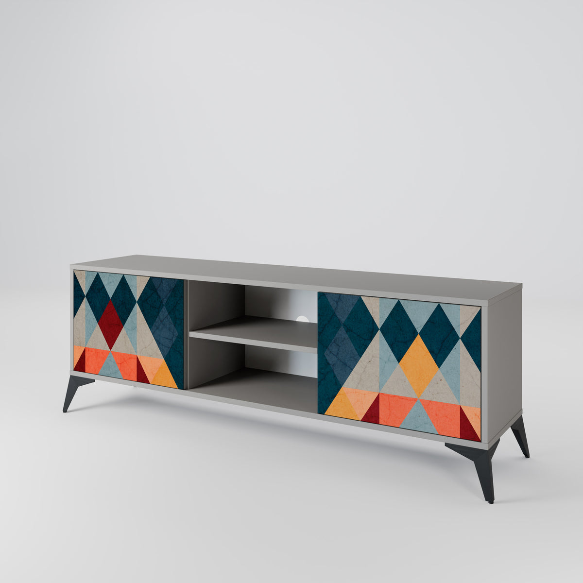 CRACKED ILLUSION Mueble de TV de 2 Puertas