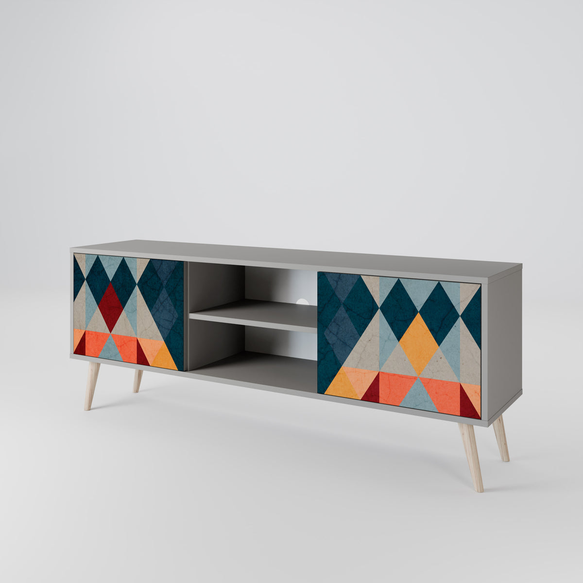 CRACKED ILLUSION Mueble de TV de 2 Puertas