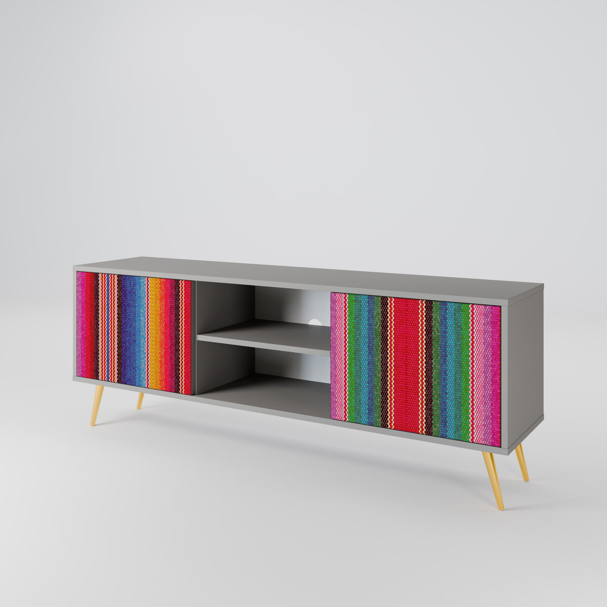ETHNIC MEXICAN Mueble de TV de 2 Puertas